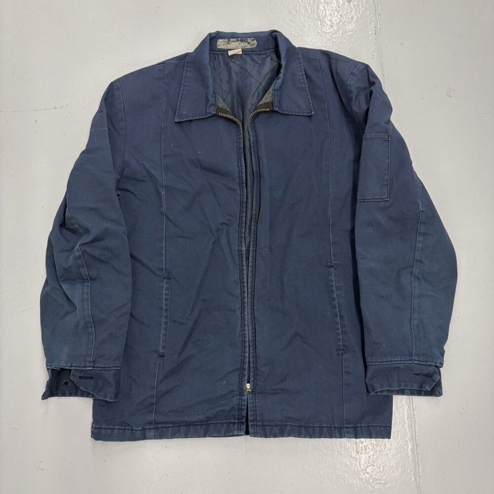 Vintage 70s Red Kap Blue Canvas Workwear Mechanics Jacket